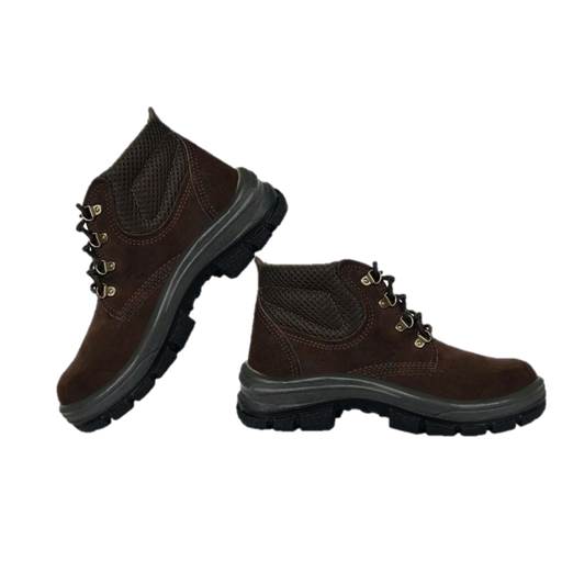 BOTA COURO N42 BICO ACO MARRON IMBISEG