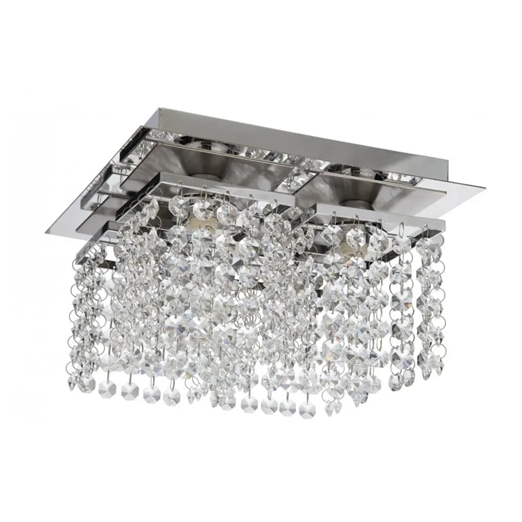 LUST LUM. QUAD. CRISTAL 4XG9 ACO CROMADO C/CRISTAL BLUMENAU