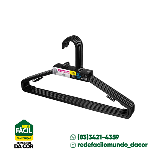 CABIDE ROUP ADUL LEV PLASTICO L6P5 6X24 SANREMO