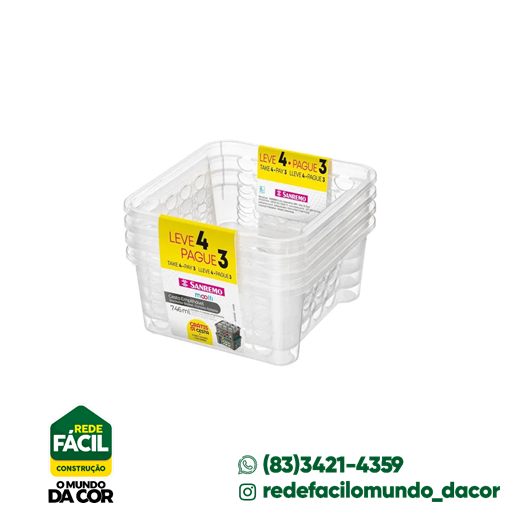CONJ CESTA 746ML PLÁSTICA SR 8867 SANREMO