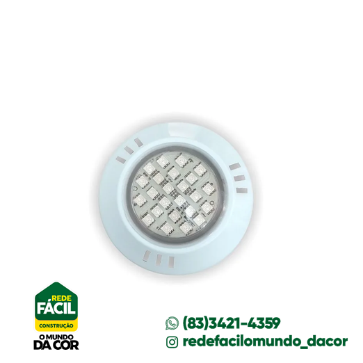 REFLETOR POWER LED 5W ABS RGB ROSCA P/PISCINA BRUSTEC