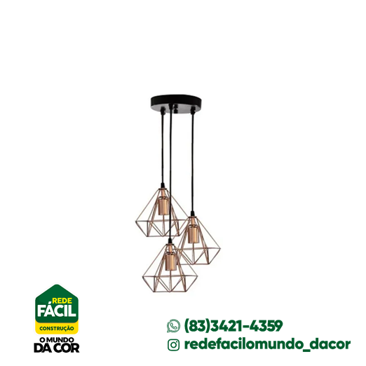 LUST PD 3 ARAMADO DIAMANTE MINI COBRE ENERLUX