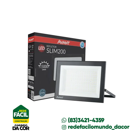REFLETOR LED 200W 500K SLIM AVANT
