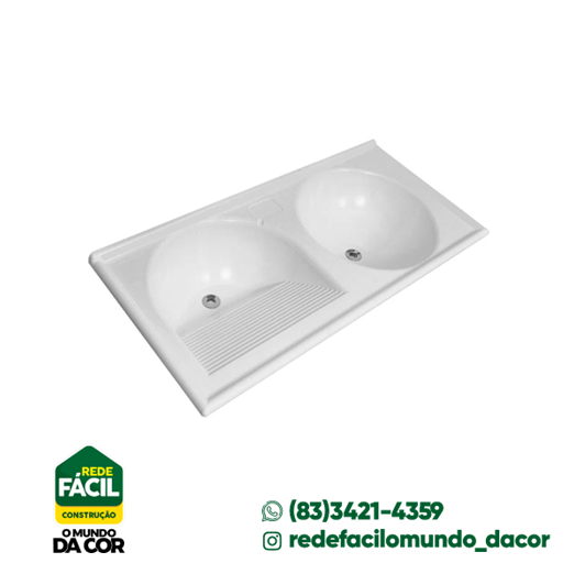 TANQUE DECORA DP 100X50 BRANCO THERMO FIBRA DECORALITA