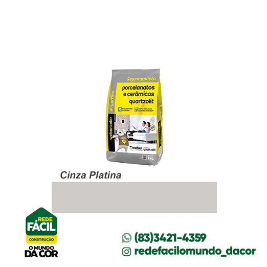 REJUNTE 1KG CINZA PLATINA QUARTZOLIT