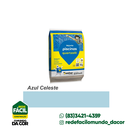 REJUNTE 5KG P/PISCINA AZUL CELESTE QUARTZOLIT