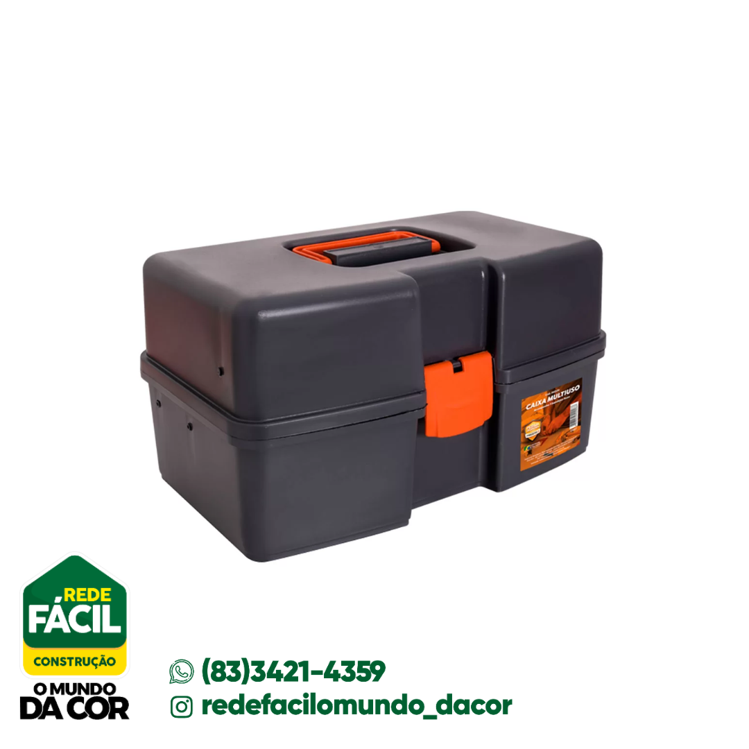 CAIXA FERRAMENTA PLAST SANF. C/3 DIVISOR. PRESTO