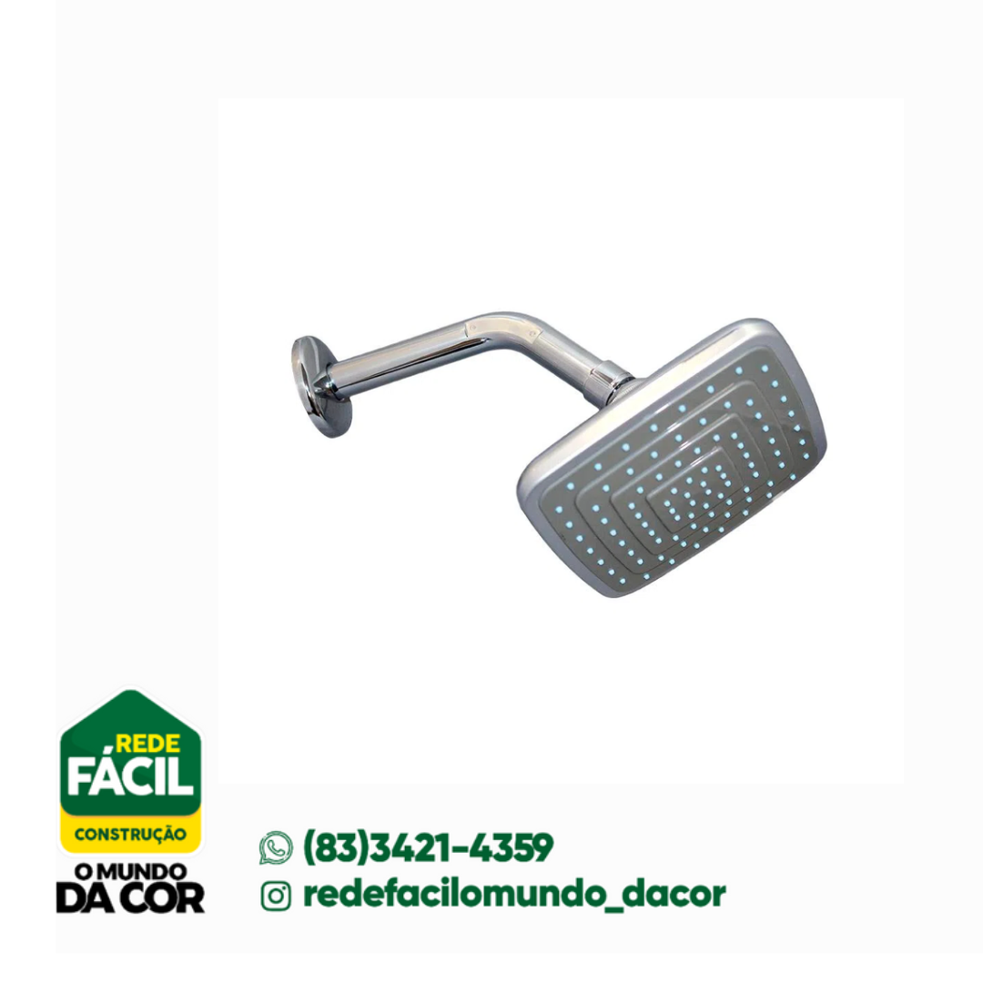 JAPI CHUVEIRO CROMADO QUADRADO ABS 150X150MM