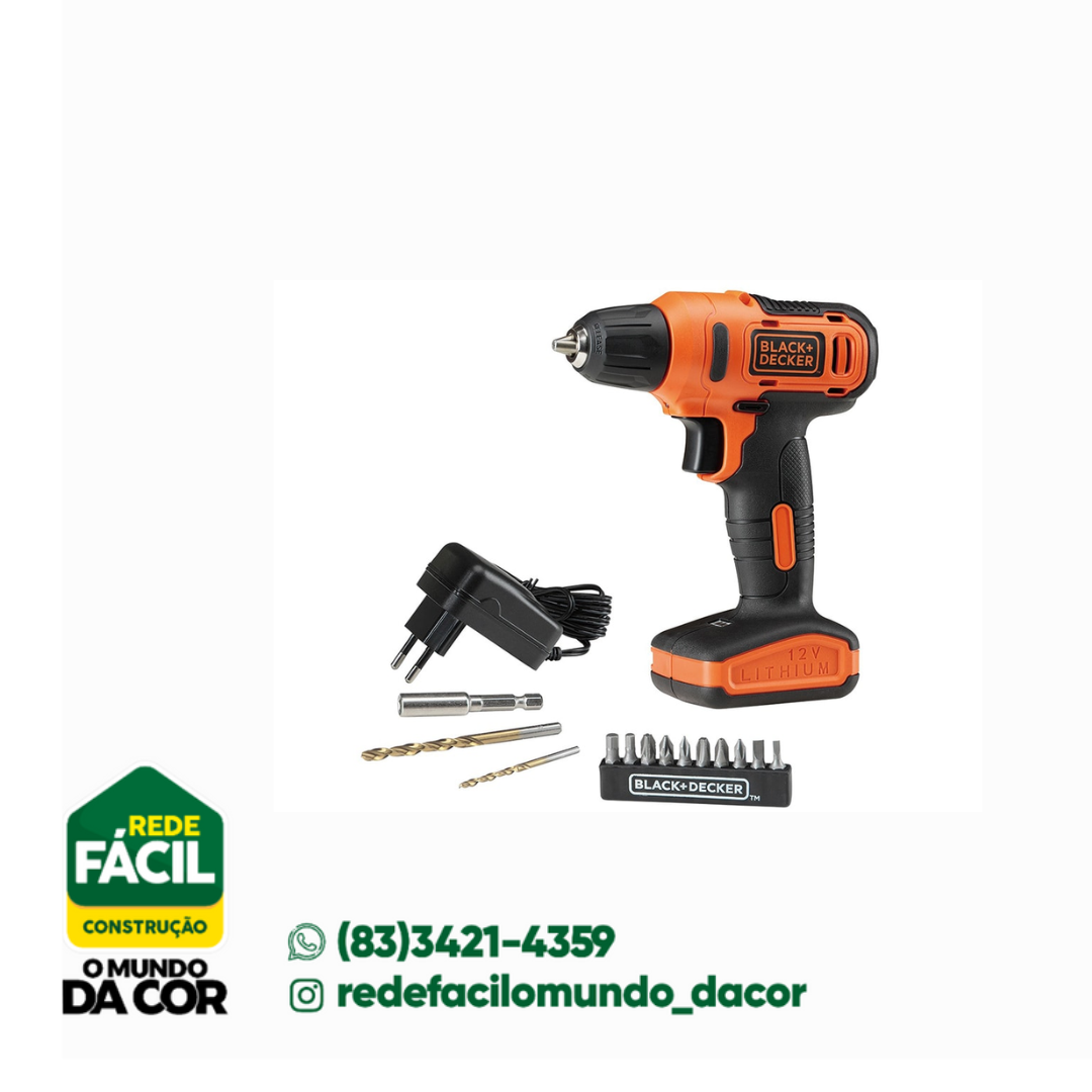 PARAFUSADEIRA/FURAD.12V C/13 ACES. BLACK&DECKER