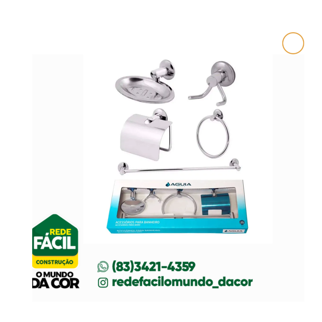 AGUIA KIT ACESSORIOS P/BANHEIRO 05 PC