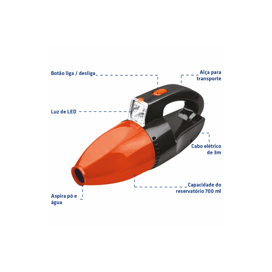 ASPIRADOR DE PO AUMOTOTIVO DUST60 INTECH