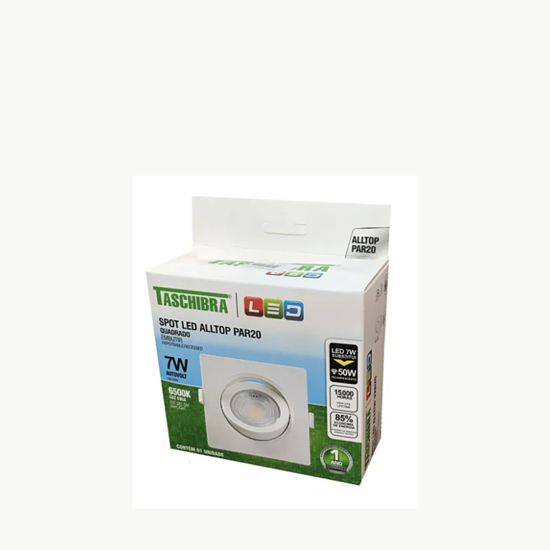 SPOT EMB. RED.7W 6500K LED TASCHIBRA