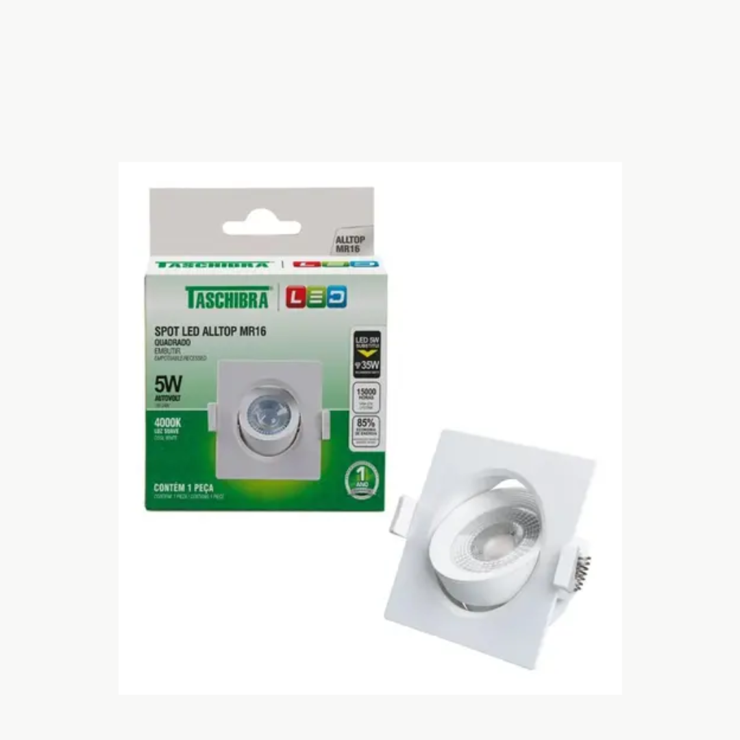 SPOT EMB. RED. 5W 4000K LED TASCHIBRA