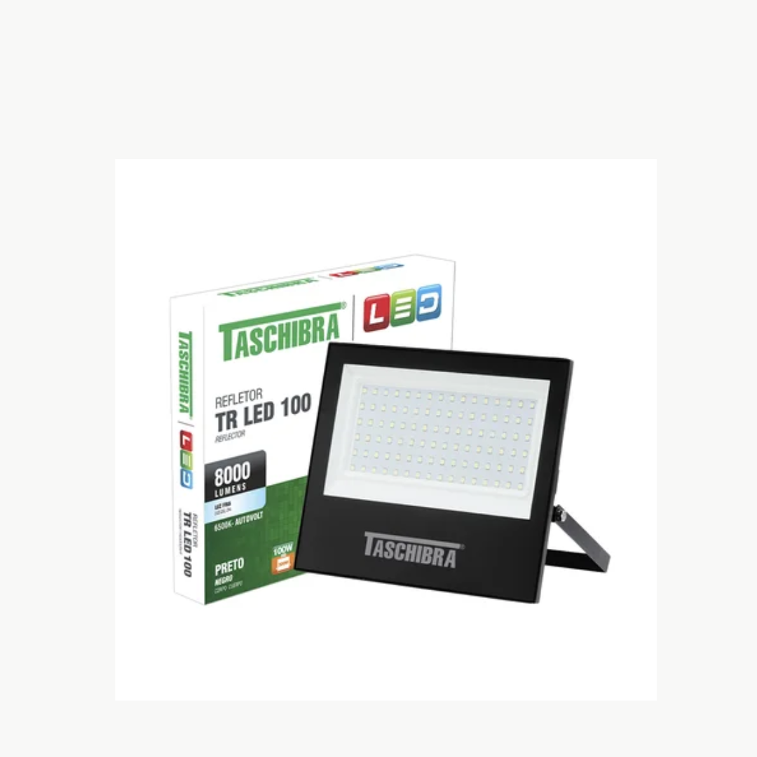 REFLETOR LED 100W 6500K PTO TASCHIBRA