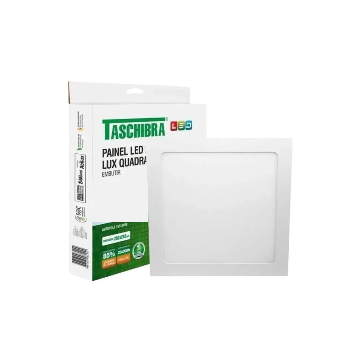 PAINEL LED 18W EMB. QD. LYS 6500K TASCHIBRA